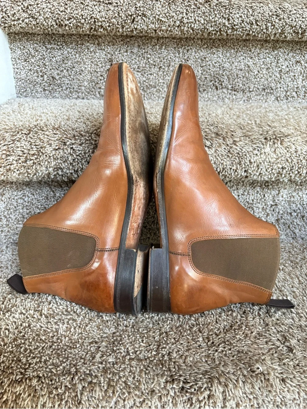 Bexley Cheyne Men's Tan Leather Chelsea Boots - Slip-On Dress Boot